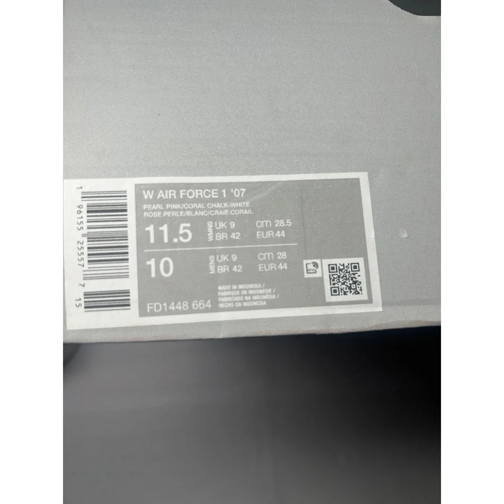 Nike Air Force 1 07 Paisley Pearl‎ Pink Coral Chalk Mens 10/WMNS 11.5 FD1448-664